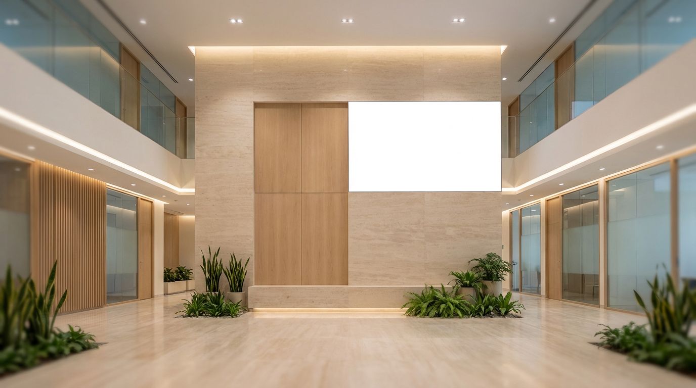 "Modern Atrium Elegance" - premium Microsoft Teams background